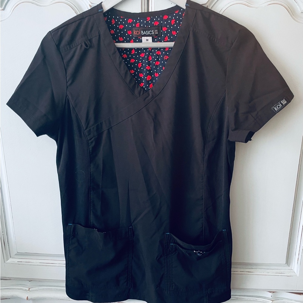 Koi Basics Black Scrub Top